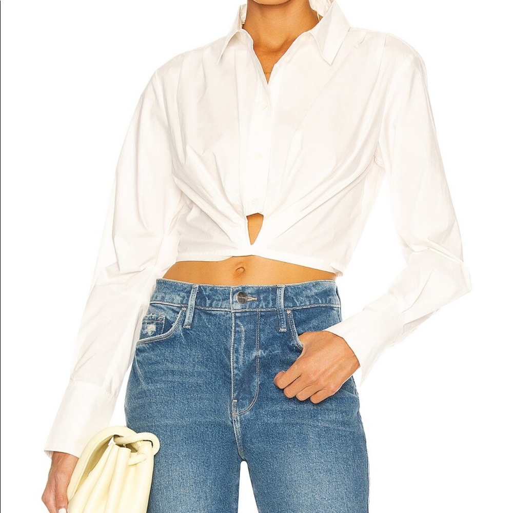 Frame Poplin Wrap Tie Shirt